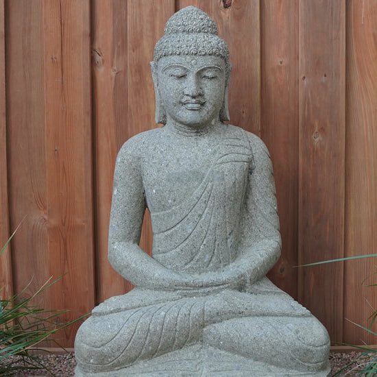 Sitting Buddha in Verde Basalt