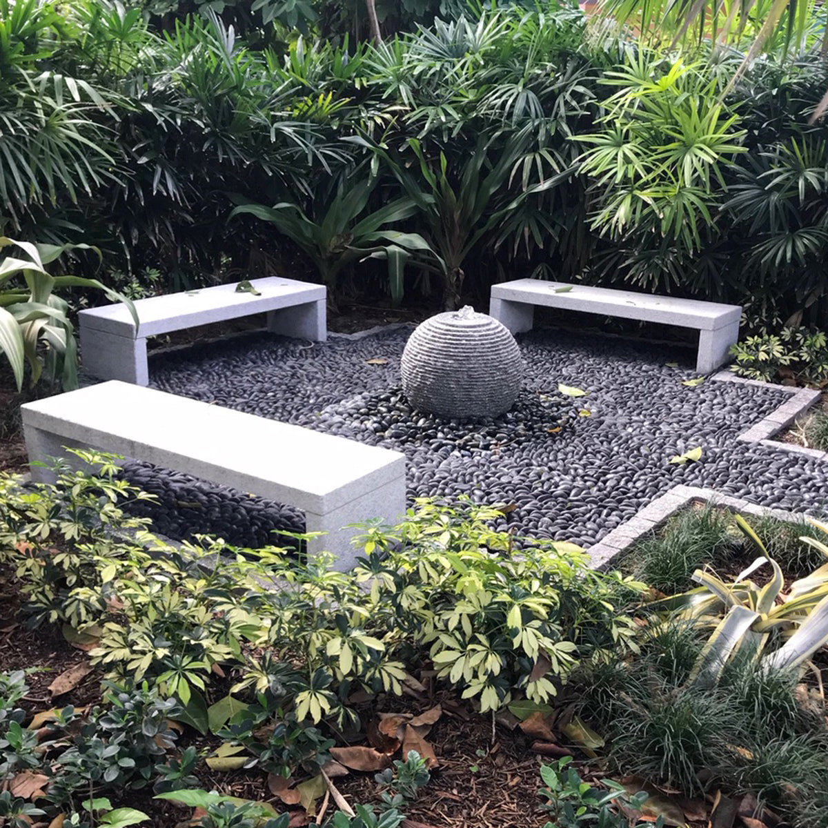 Stone Forest Ribbed Sphere with three custom Sierra Benches image 3 of 4