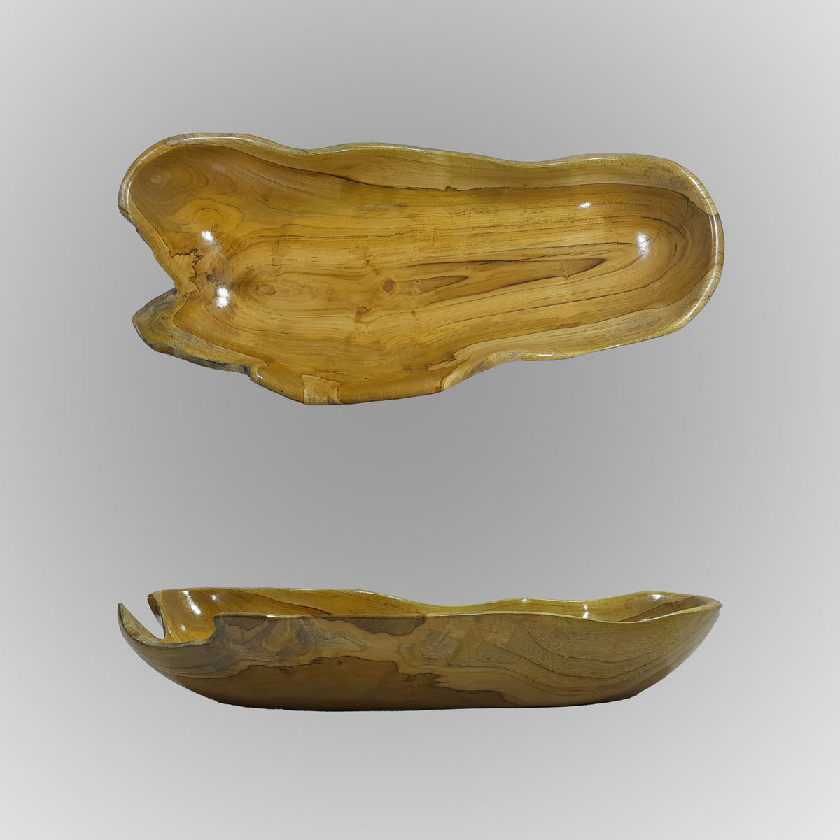 Freeform hand-carved wooden bowl image 3 of 6