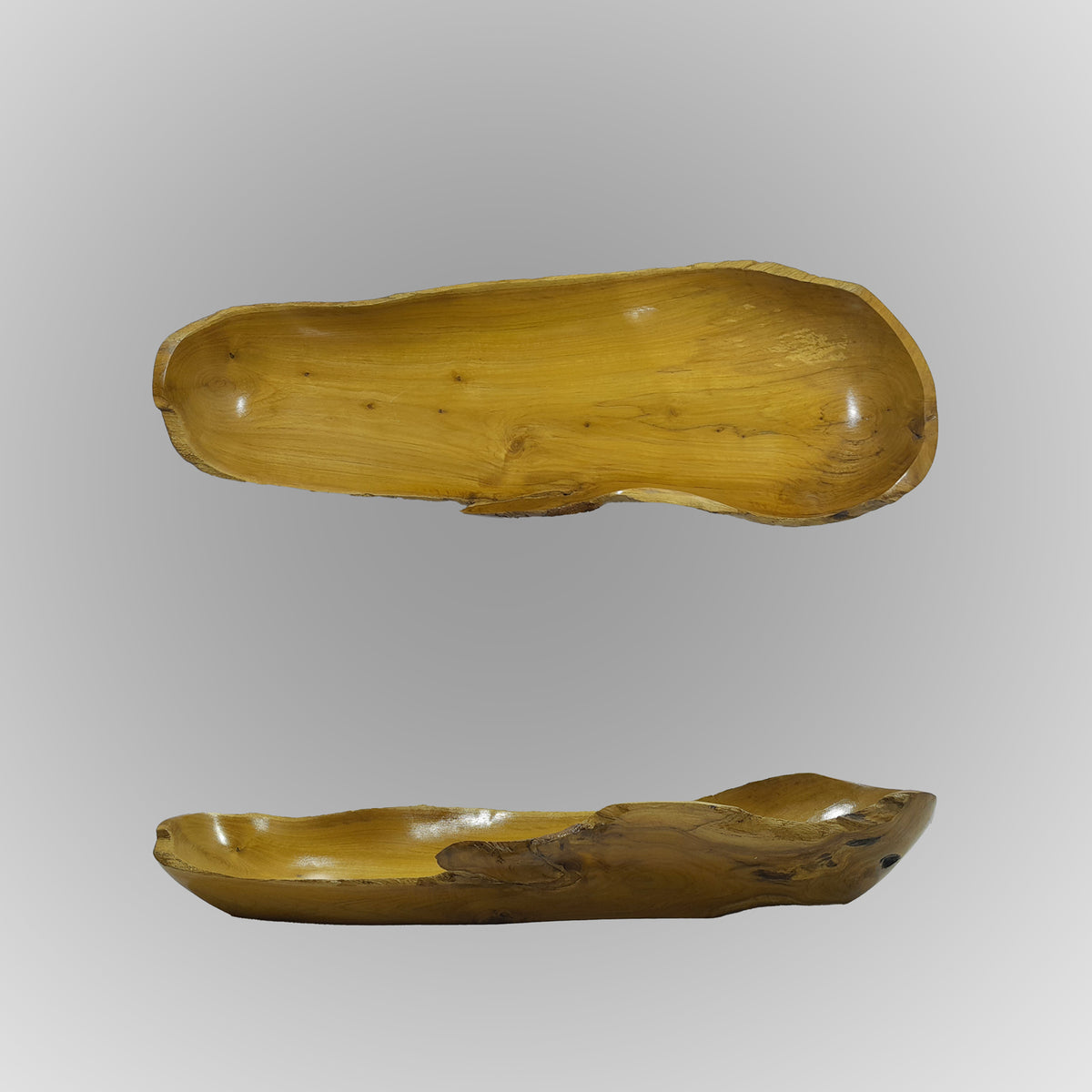 Freeform hand-carved wooden bowl image 4 of 6