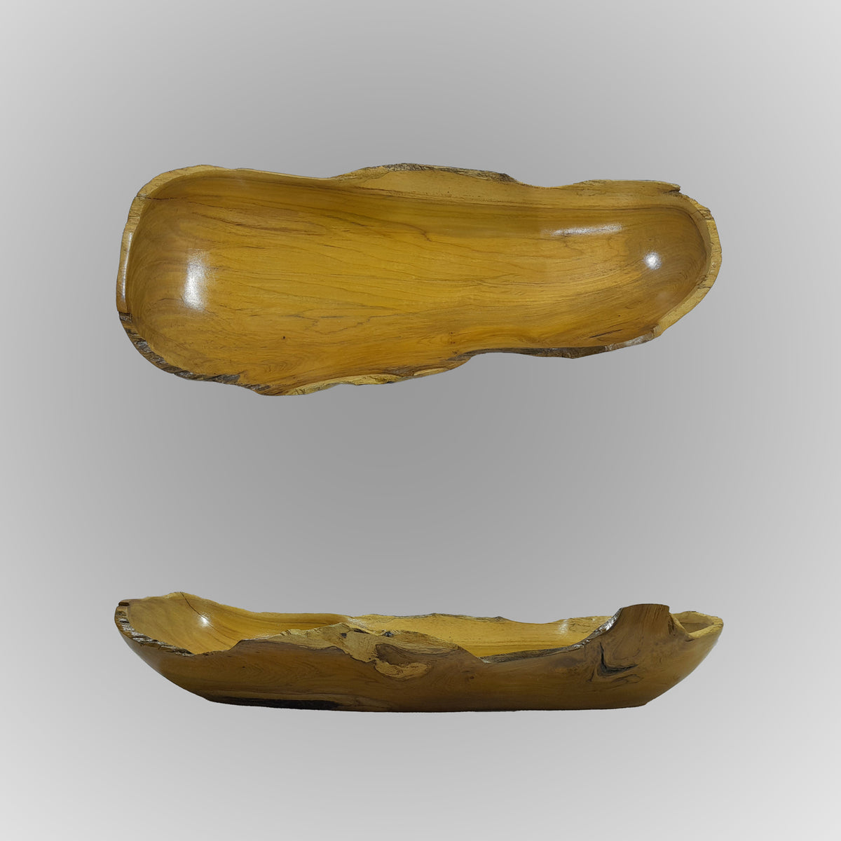 Freeform hand-carved wooden bowl image 5 of 6