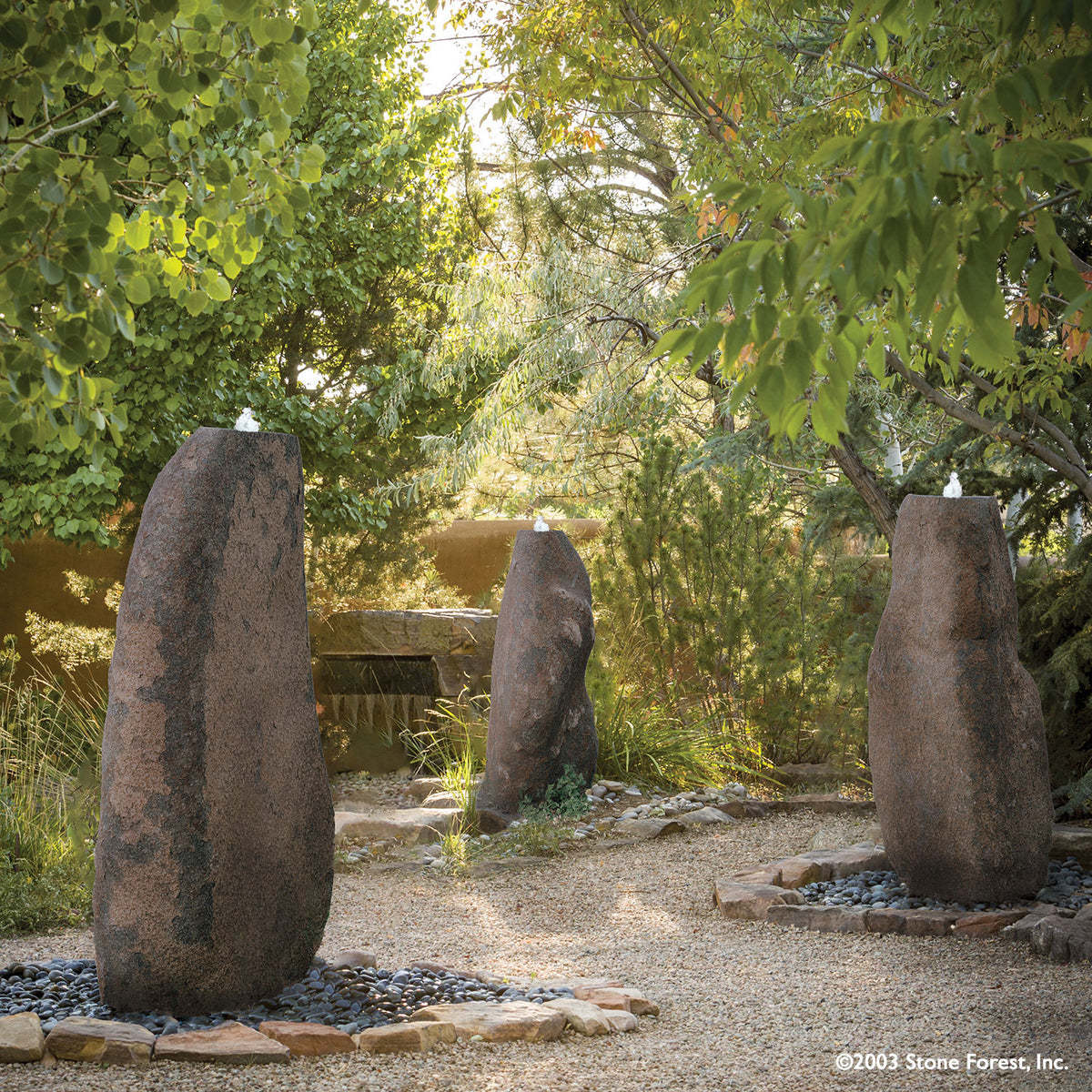 Stone Forest  one-of-a-kind Large Granite Boulder garden fountains image 1 of 3