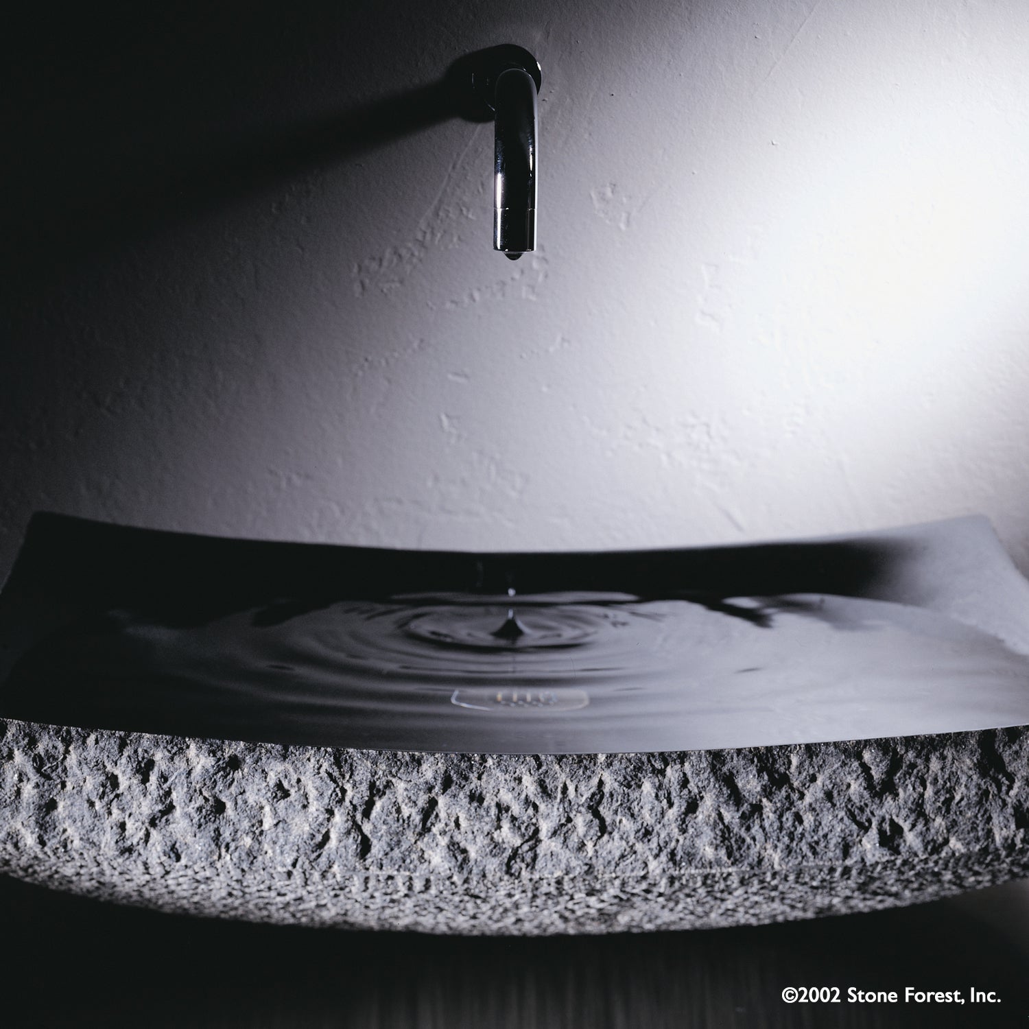 Zen Vessel Sink carved from black granite