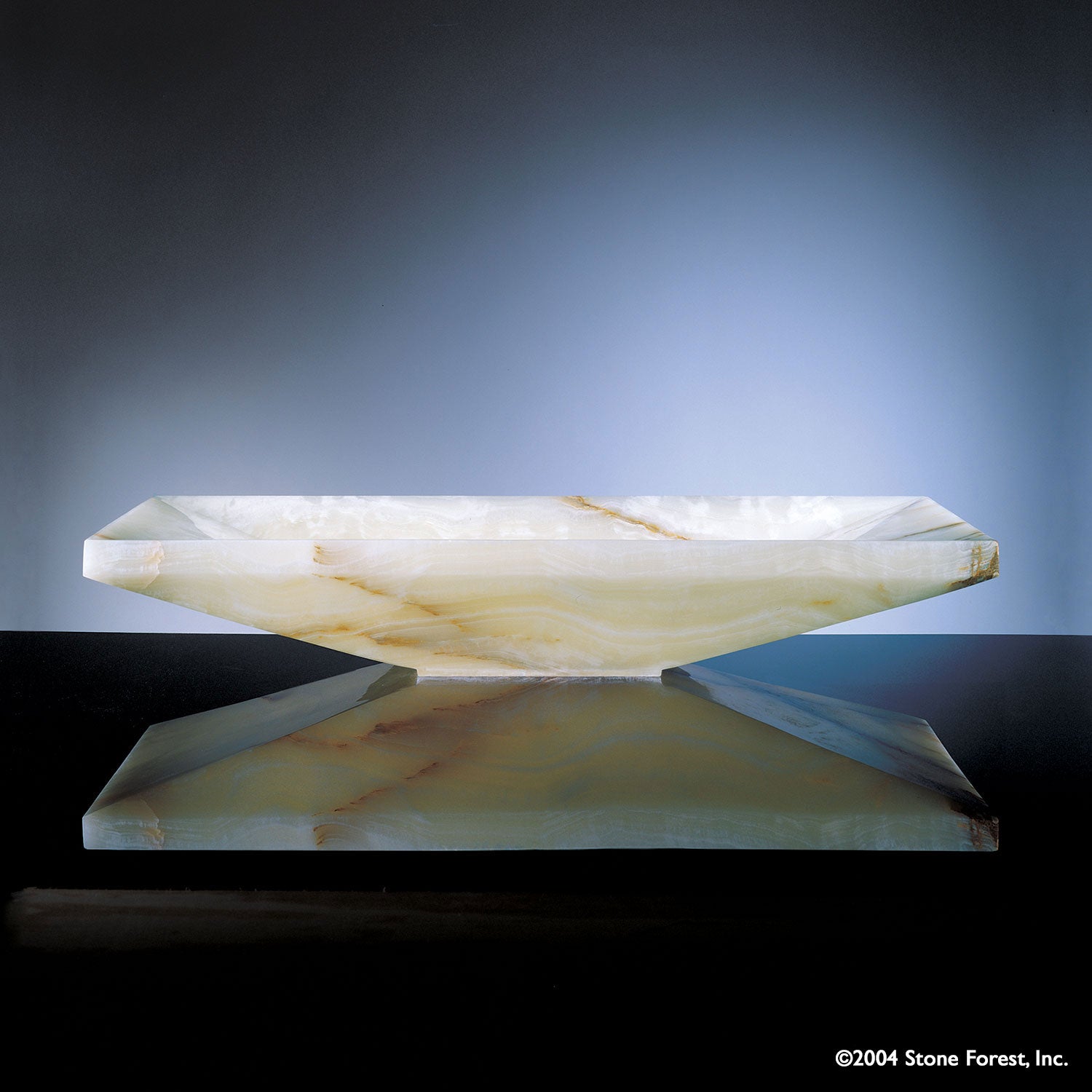 24"w Verona Vessel bath sink carved in white onyx
