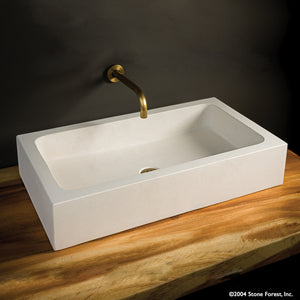 Milano Vessel bath sink in desert cream limestone image 3 of 3