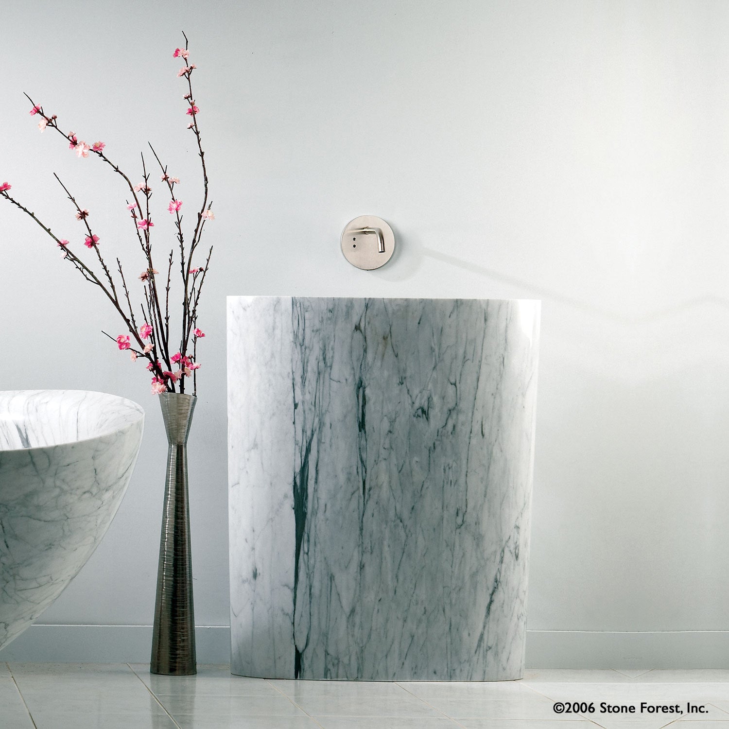 Infinity Pedestal Sink carrara marble