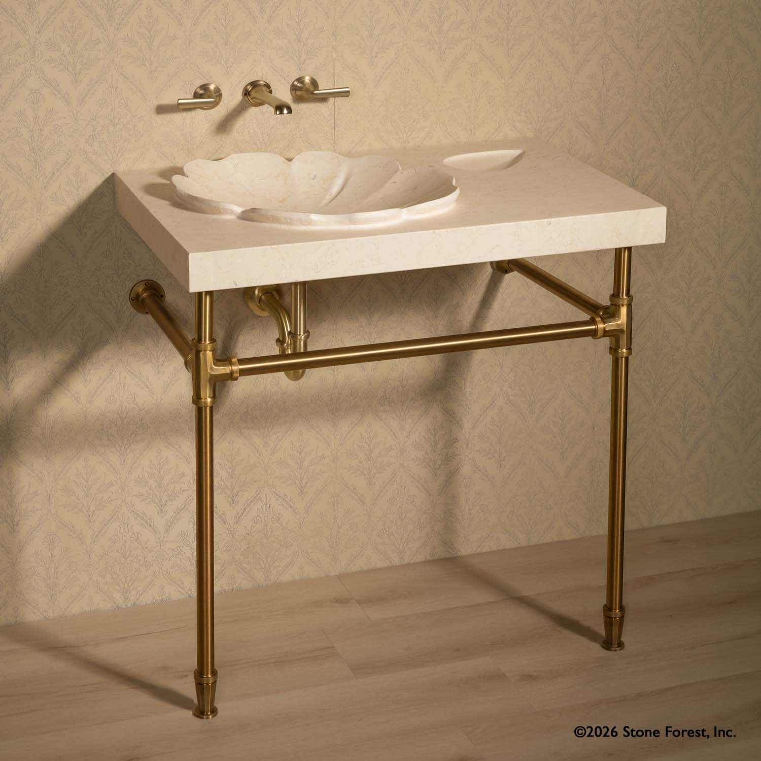 Sakura Vanity on Elemental Facet Legs with Crossbar