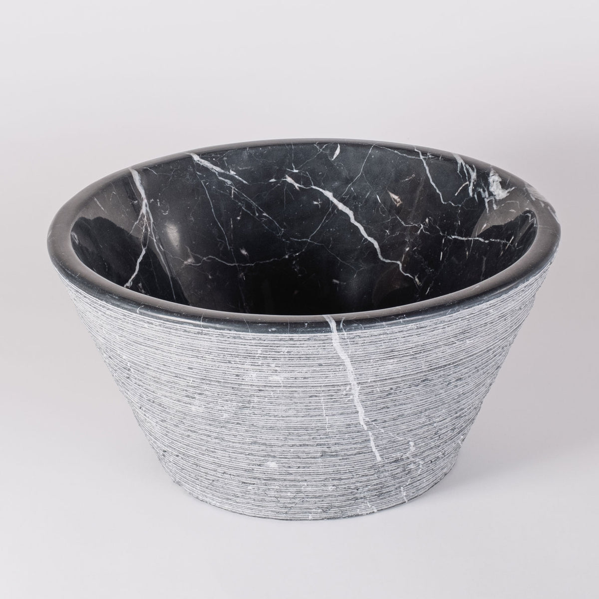 Stone Forest Cono Vessel Sink carved from Nero Marquina image 2 of 3