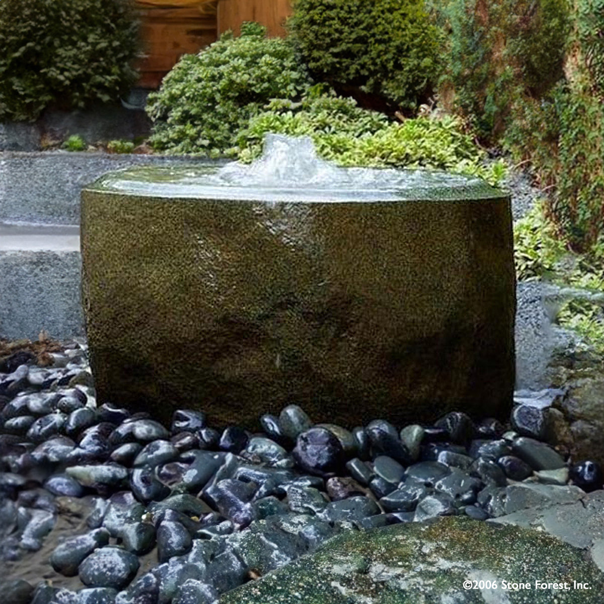 Stone Forest Hand Carved Edo garden fountain made from a granite boulder image 5 of 5
