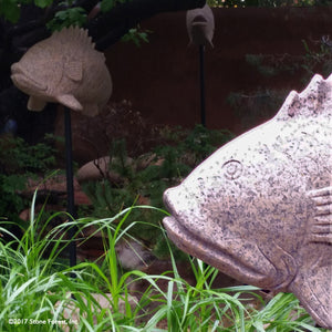 Stone Forest curved fish carved from beige granite image 4 of 5