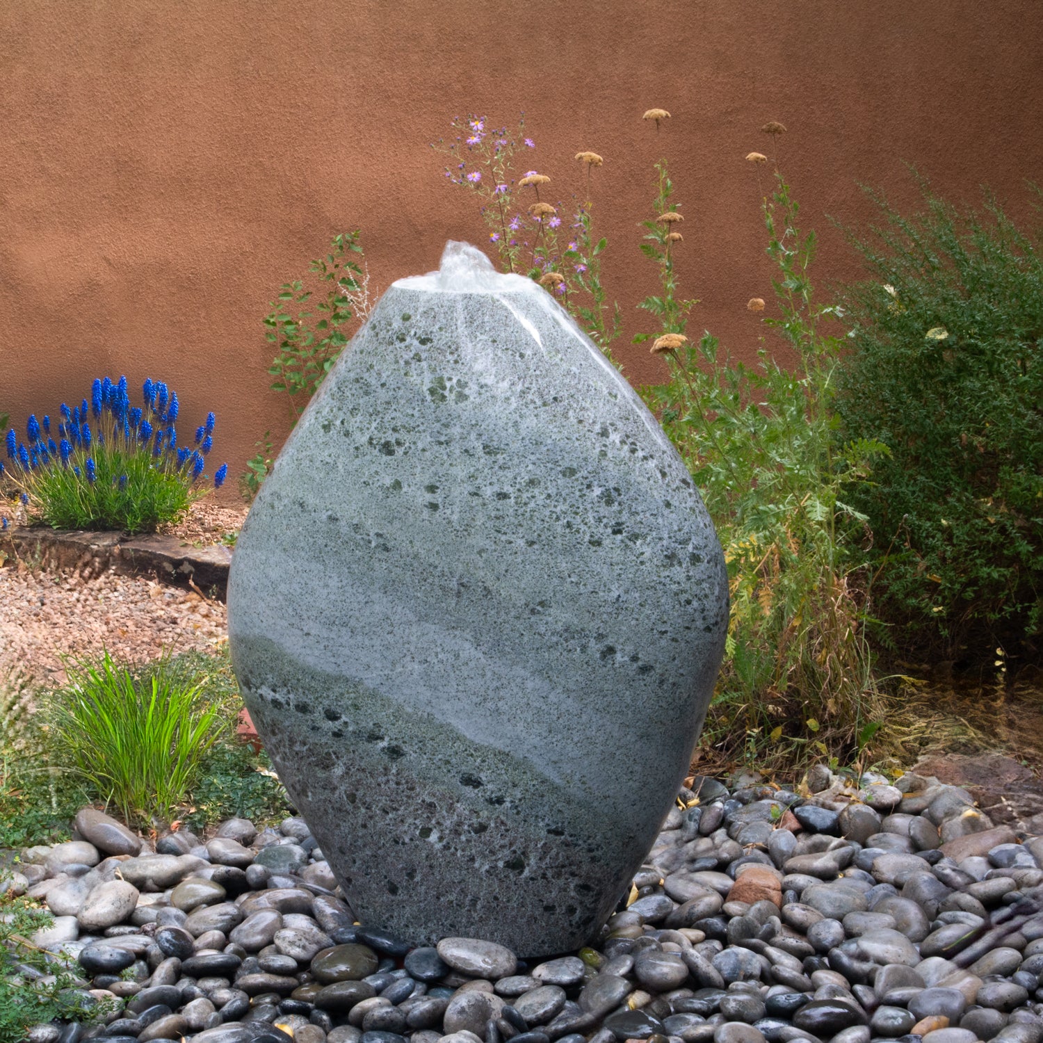 Green Marble Pebble Fountain