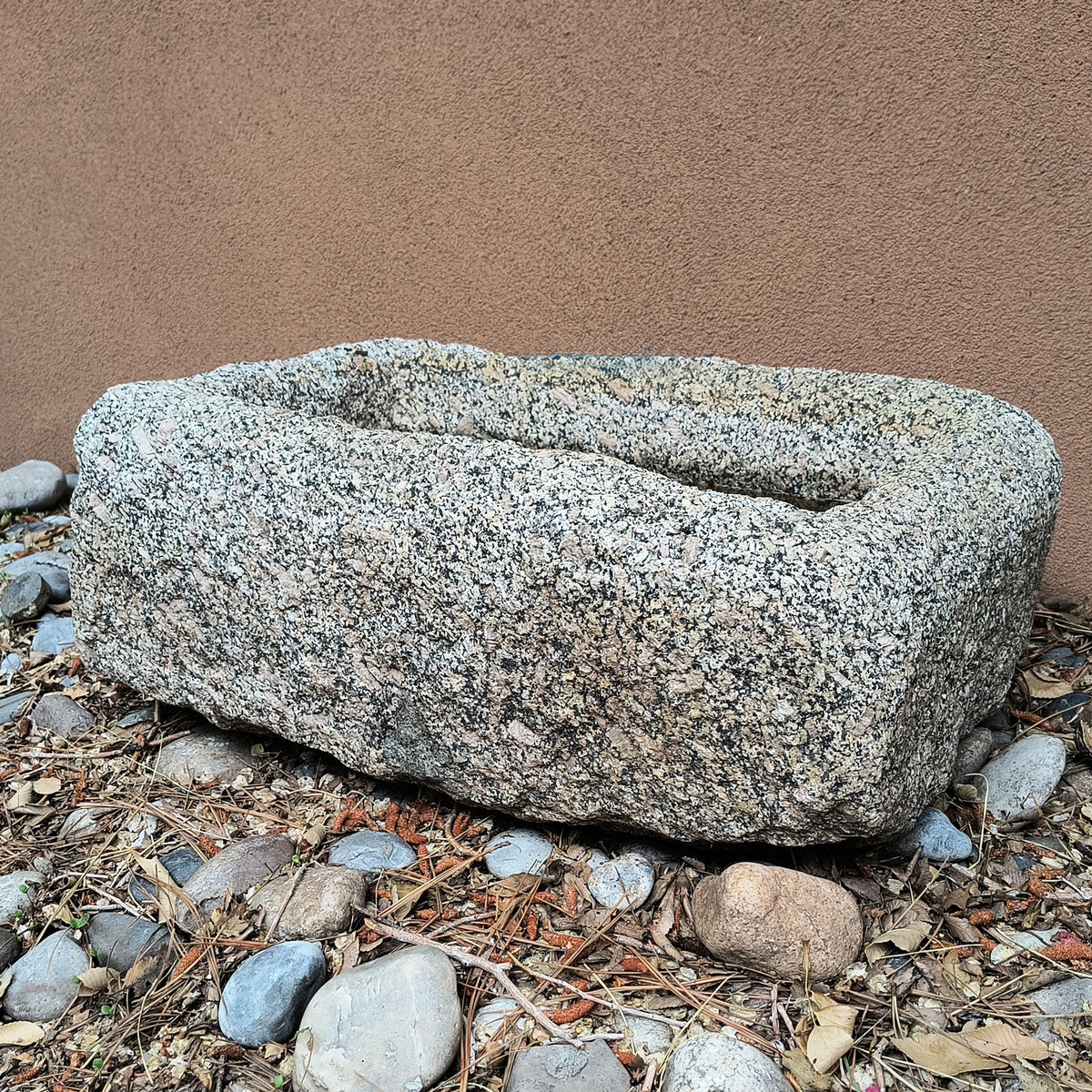 Stone Forest  hand chiseled Antique Trough used as garden ornament or planter image 4 of 5