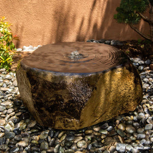 Stone Forest hand-carved Flat-Topped Natural Basalt garden fountain image 2 of 2