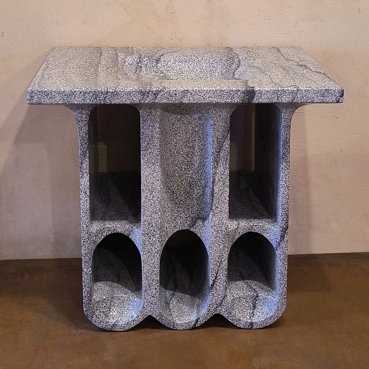 Cylinder Pedestal in Granito Selva Marble image 1 of 4