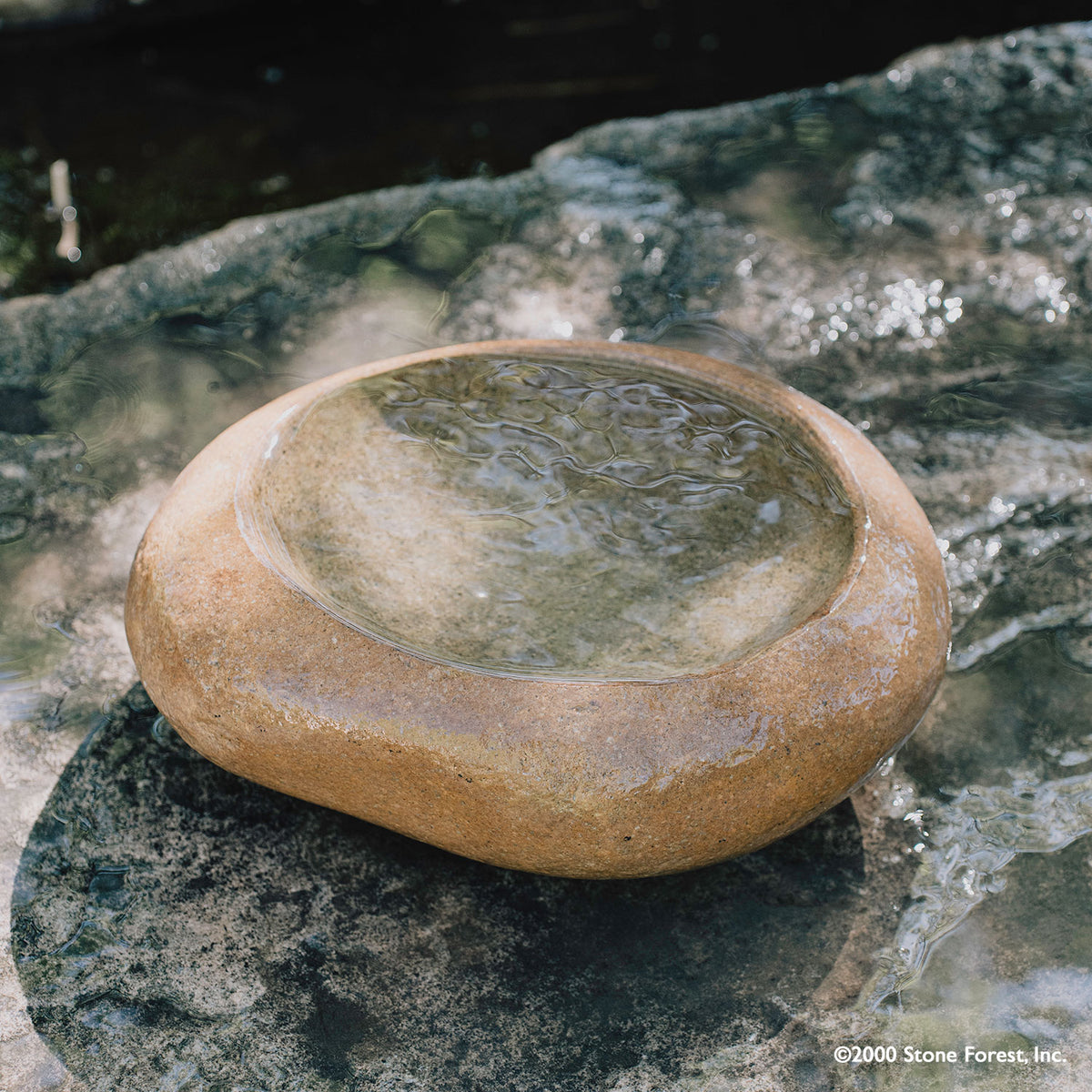 Riverstone Wabi Basin carved from a small natural granite boulder image 3 of 5