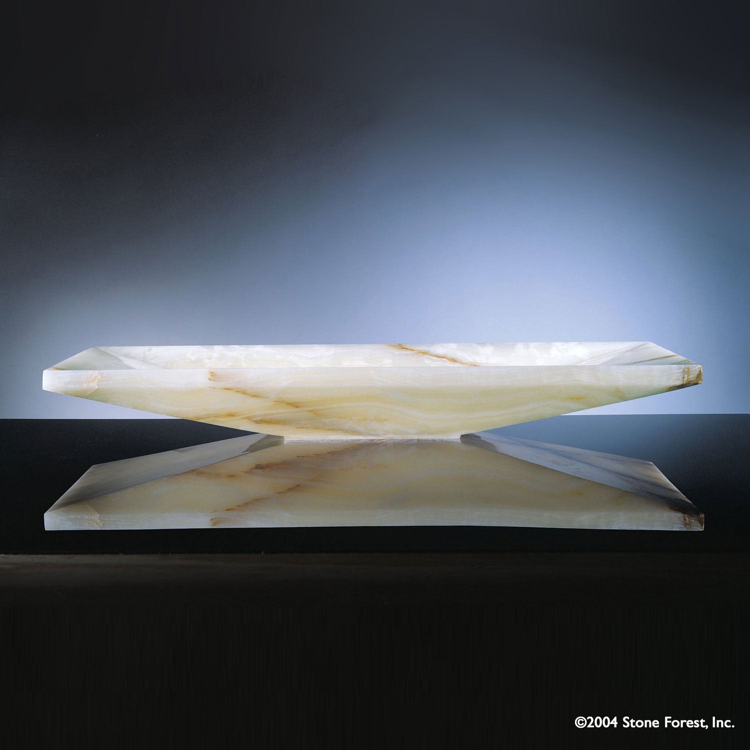 36" w Verona Vessel bath sink carved in white onyx
