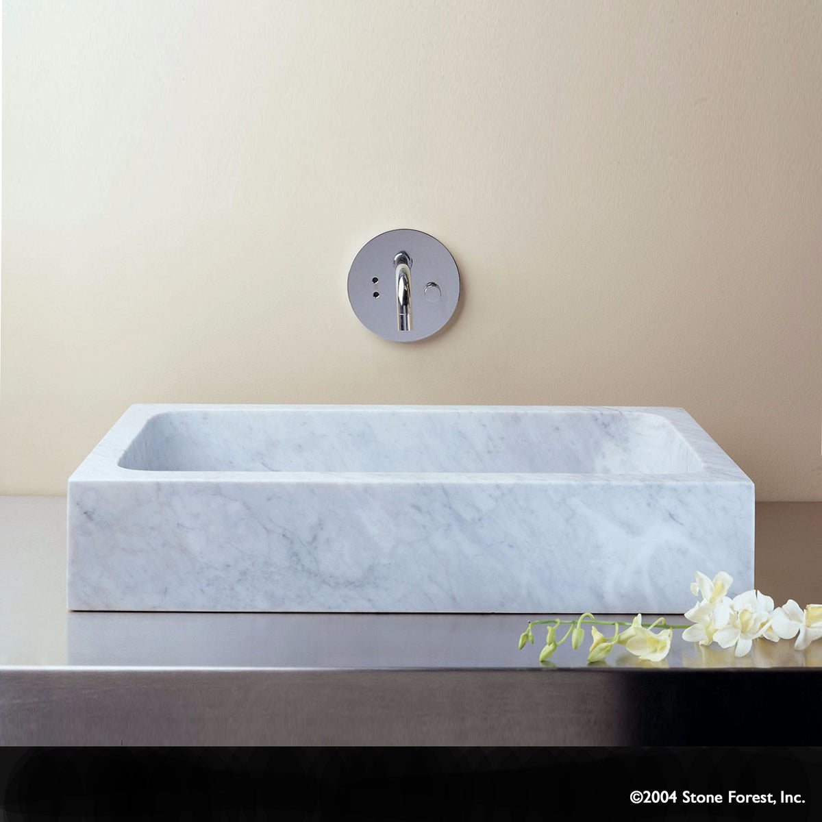 Milano Vessel bath sink in carrara marble image 3 of 3