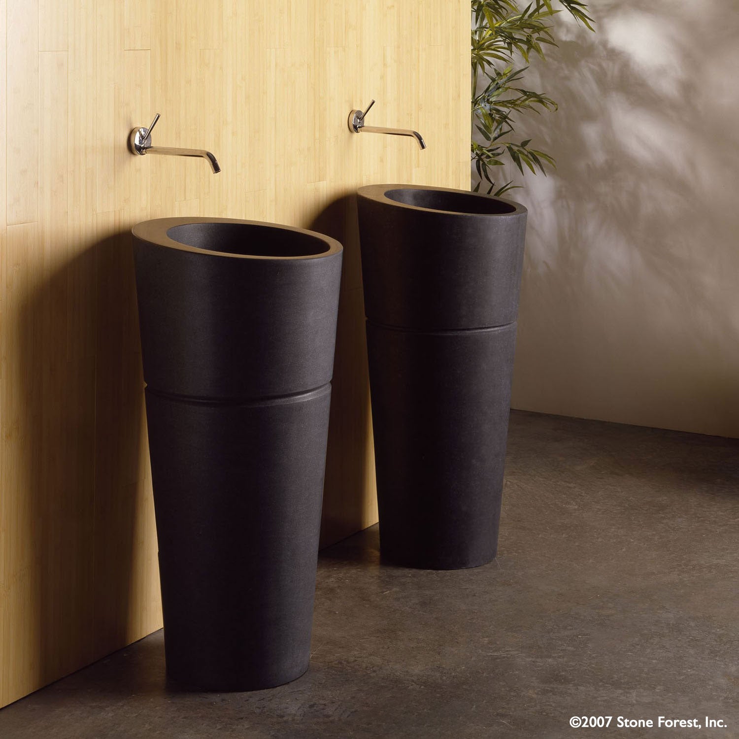 Black Granite Veneto Pedestal Bath Sink