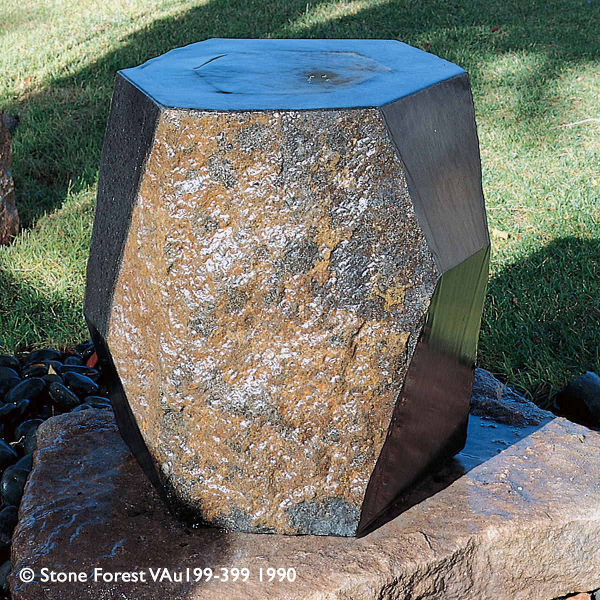 Stone Forest Mizubachi garden fountain carved from  basalt 20