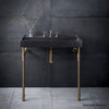 Ventus Bath Sink with Faucet Deck paired with Elemental Facet Vanity Legs