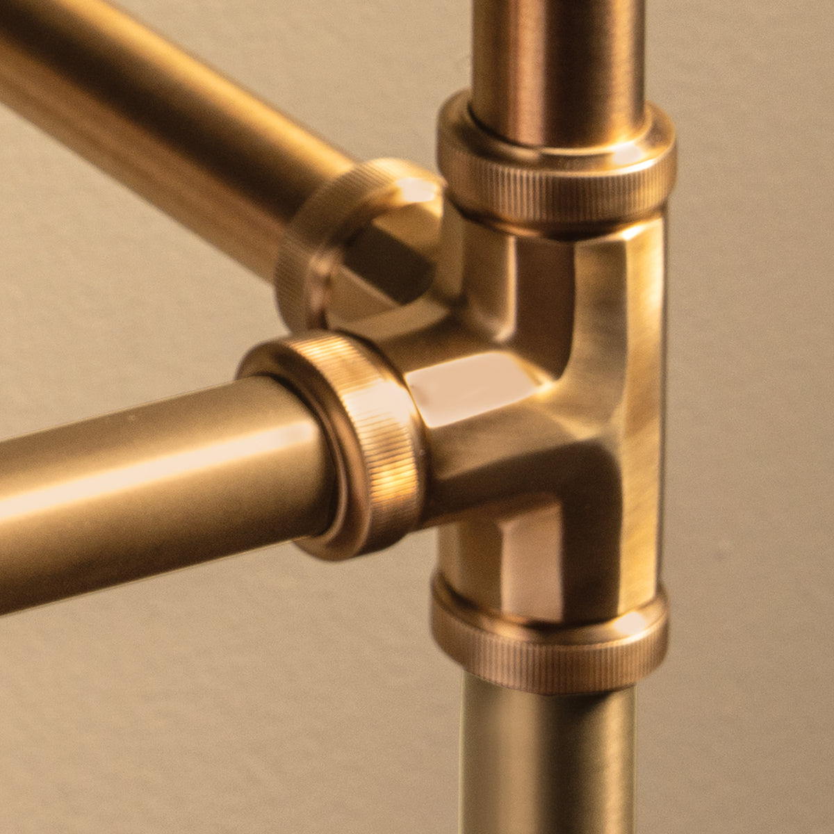 Detail of Aged Brass  Elemental  Facet Crossbar Stand image 2 of 3