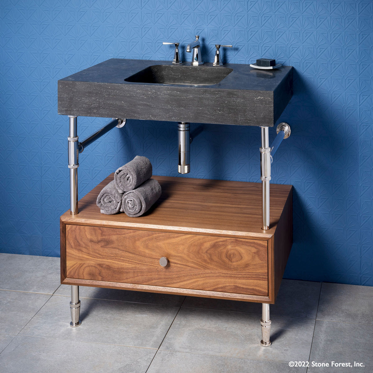 Terra Bath Sink on Facet Drawer Vanity image 1 of 3