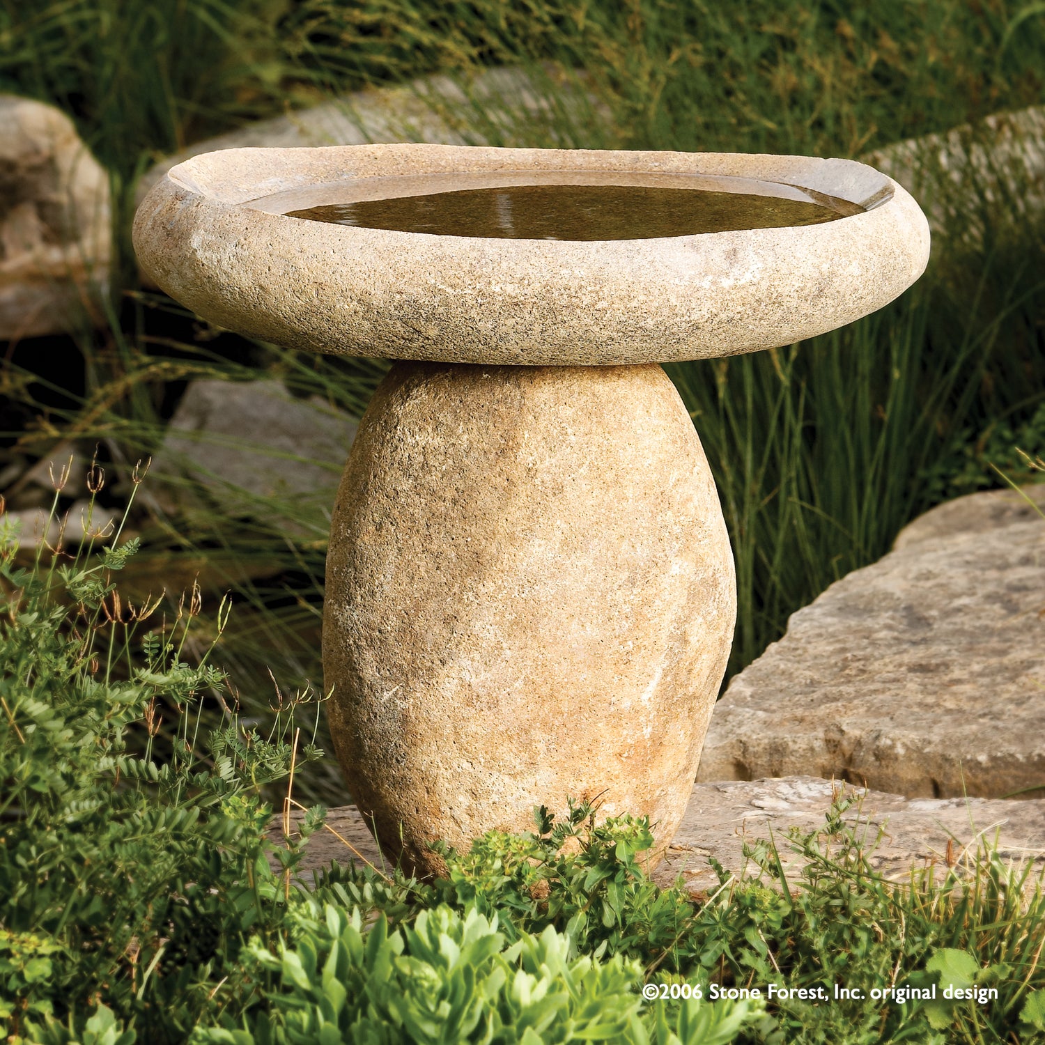 Stone Forest Wabi Birdbath