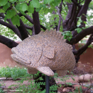 Stone Forest curved fish carved from beige granite image 3 of 5