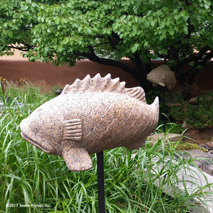 Stone Forest curved fish carved from beige granite image 2 of 5