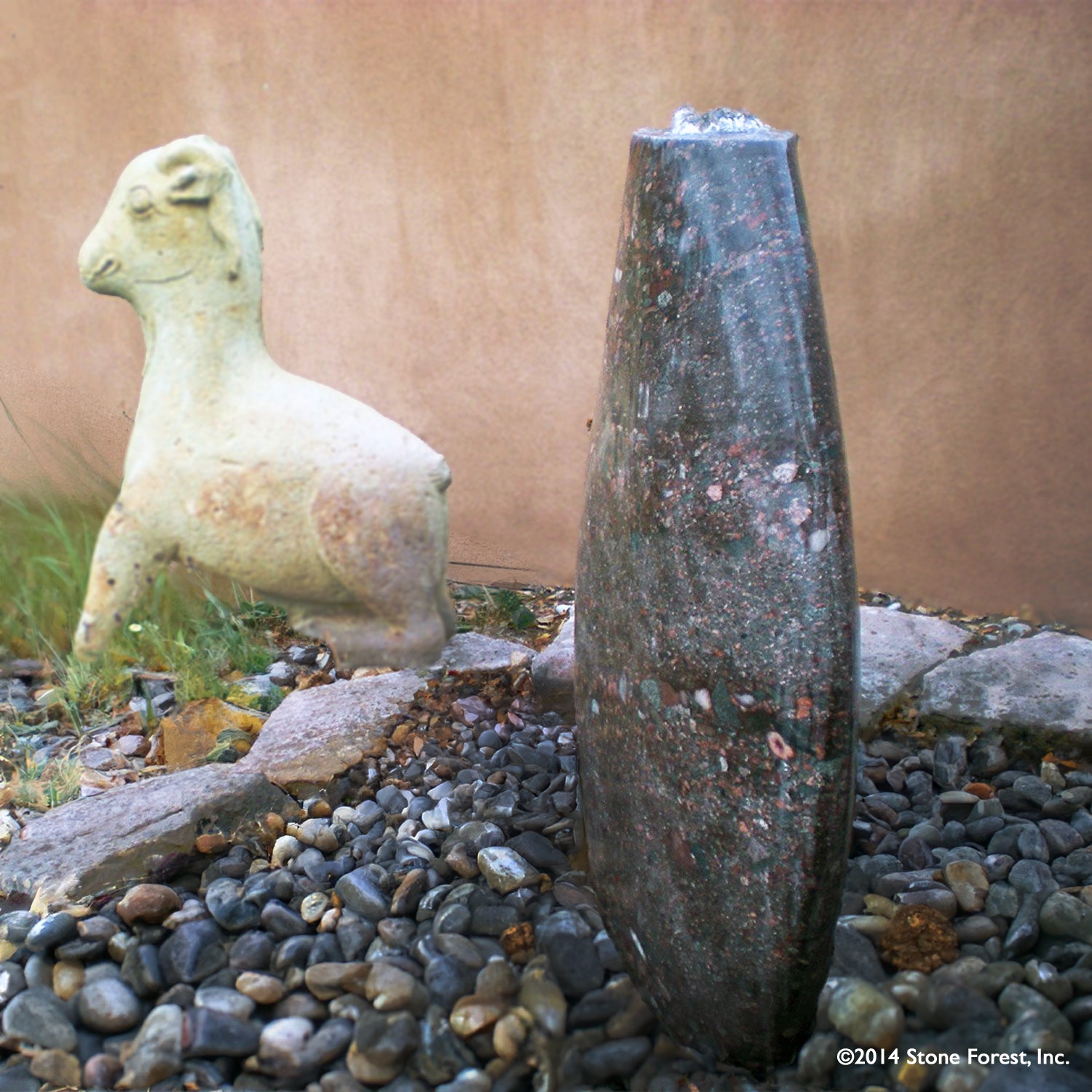 Stone Forest 48"h Jurassic Pebble garden fountain