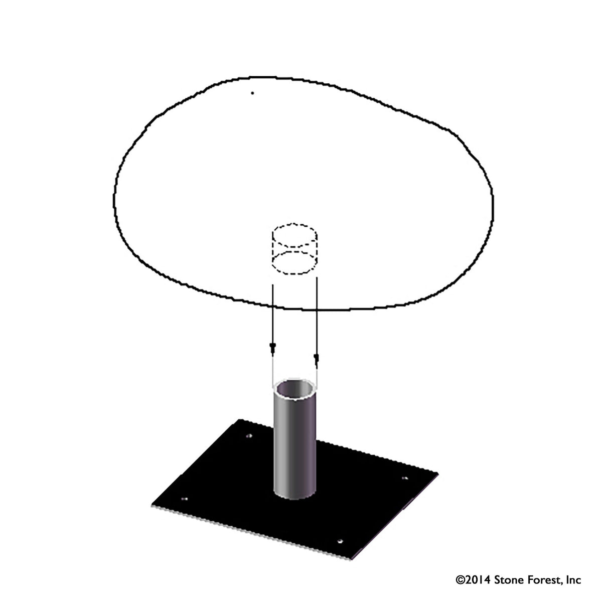 Diagram of Pebble Seat with Iron Stand image 5 of 5