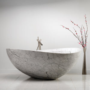 Stone Forest free standing  Papillon Bathtub in carrara marble image 1 of 11