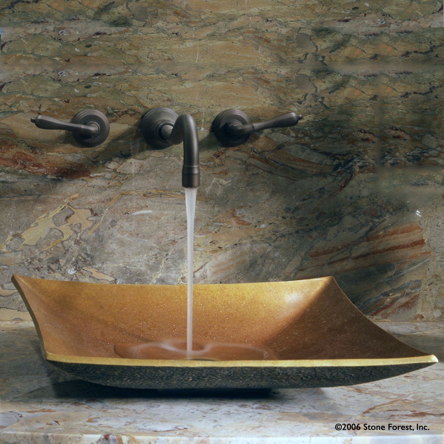 Stone Forest's Bronze Zen vessel sink is a unique bronze vessel handcrafted using traditional sand casting methods. Weathered Bronze.