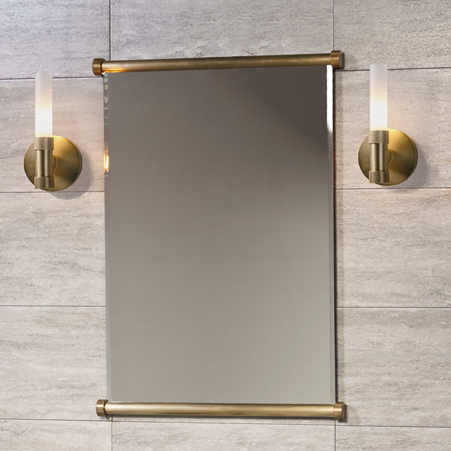 Stone Forest Elemental Classic Mirror in aged brass