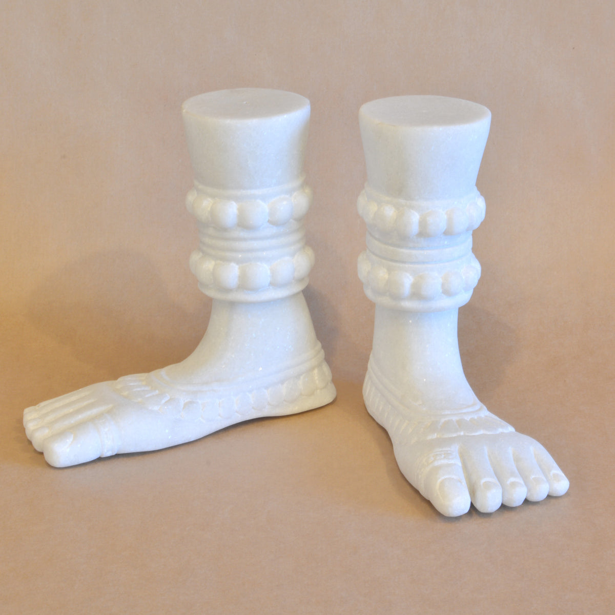Buddha Feet carved from White Marble image 2 of 2