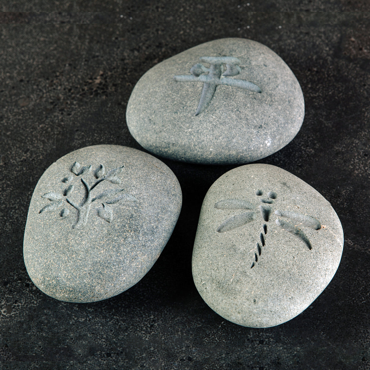 Stone Forest Character Pebbles are  each uniquely carved from natural river pebbles image 1 of 7