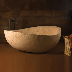 Stone Forest free standing  Papillon Bathtub in Sandstone image 6 of 11