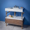 Terra Bath Sink paired with Elemental Facet Drawer Vanity with cap shelf