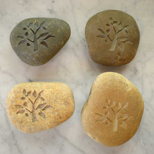 Stone Forest Tree of Life Character Pebbles are  each uniquely carved from natural river pebbles image 6 of 7