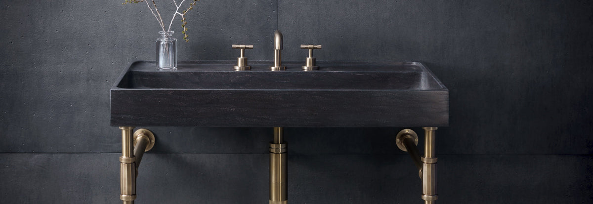 Ventus Bath Sink on Elemental Facet Stand