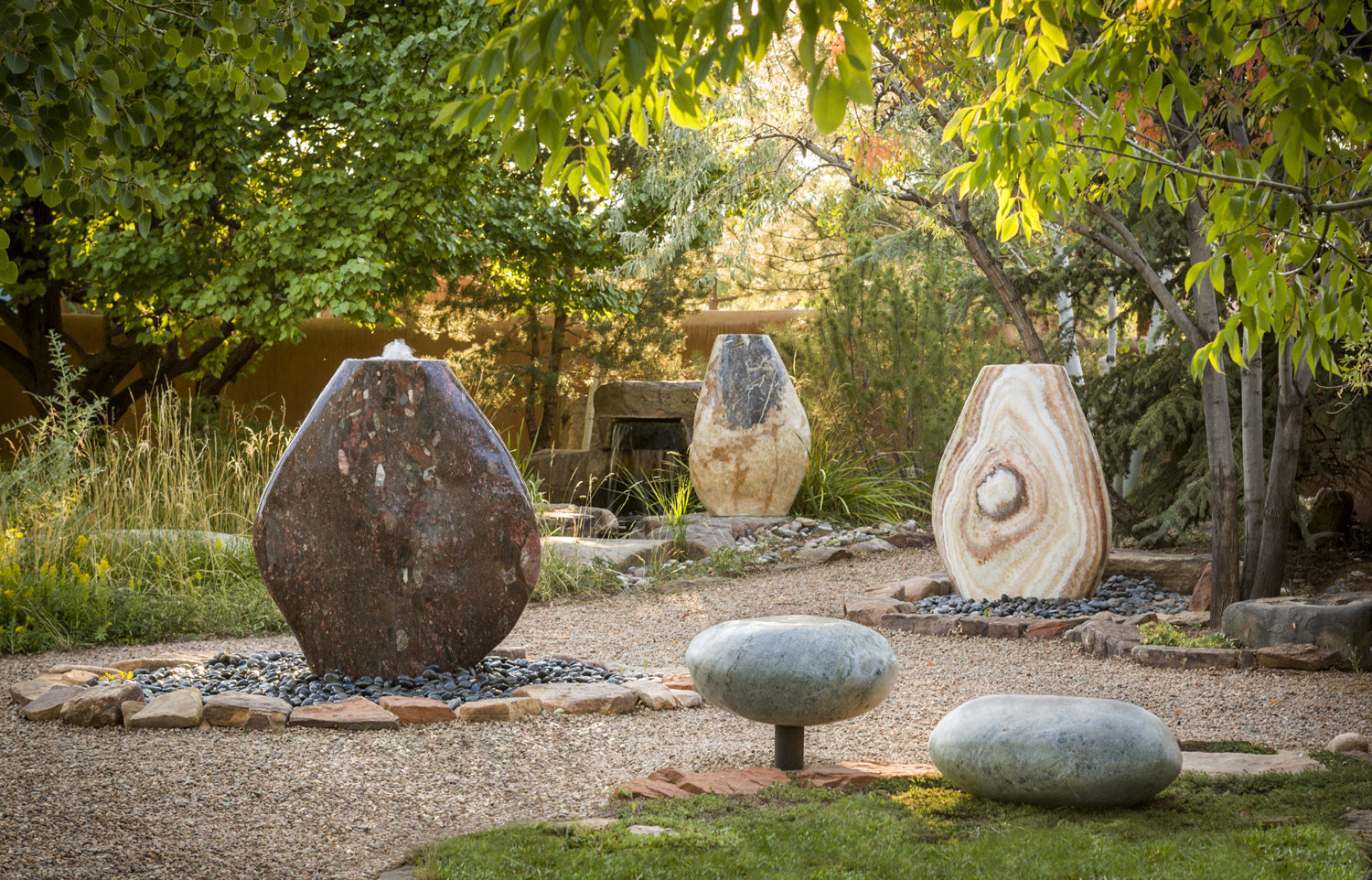 Pebble Fountains and Pebble Seats