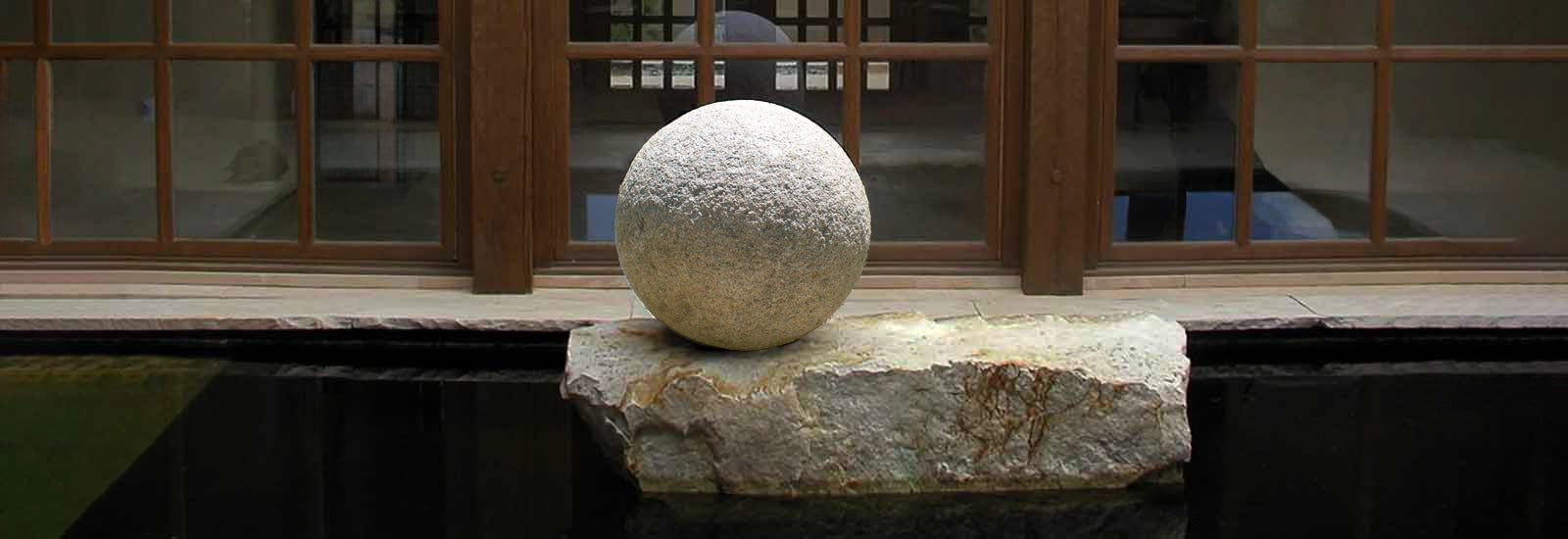 sculptural granite sphere