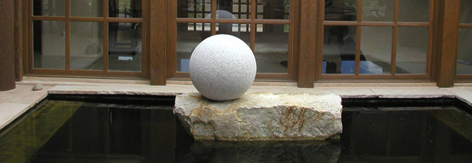 Granite Sphere as sculptural piece