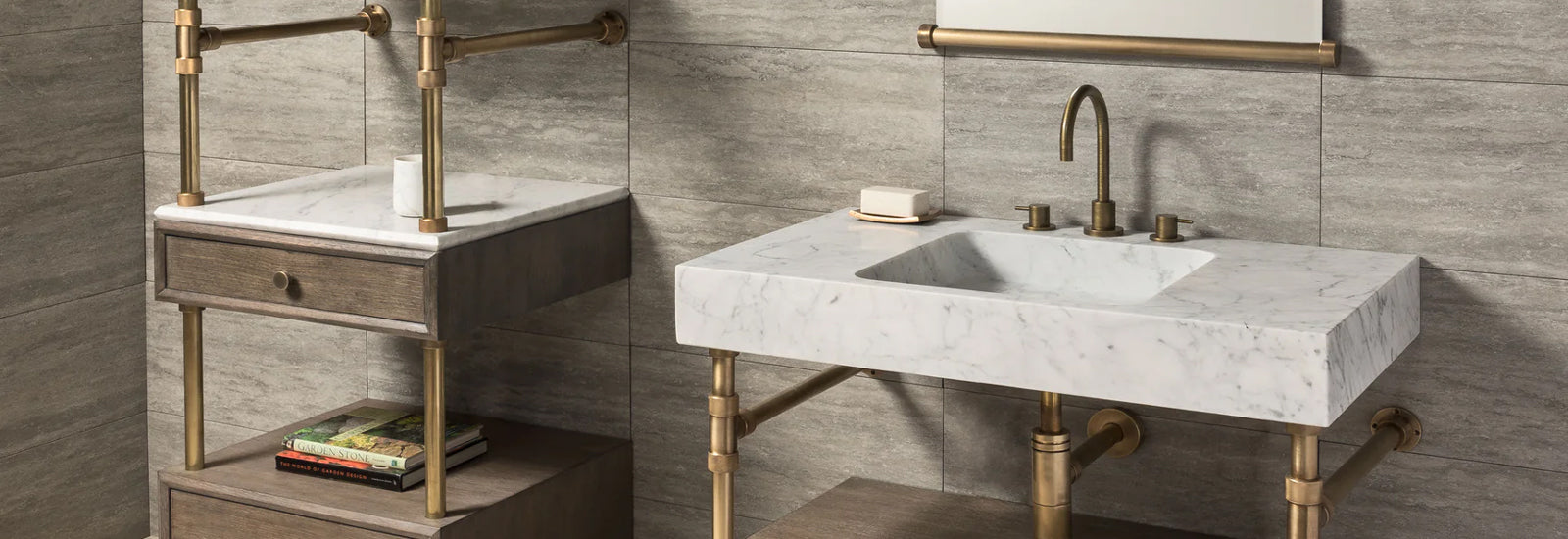 Elemental Terra Bath Sink and Storage Unit
