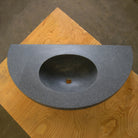 Custom Lavatory Vanity carved from blue gray granite
