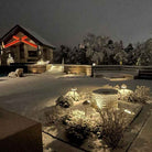 Custom basalt fountain in the snow