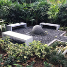 Stone Forest Ribbed Sphere with three custom Sierra Benches