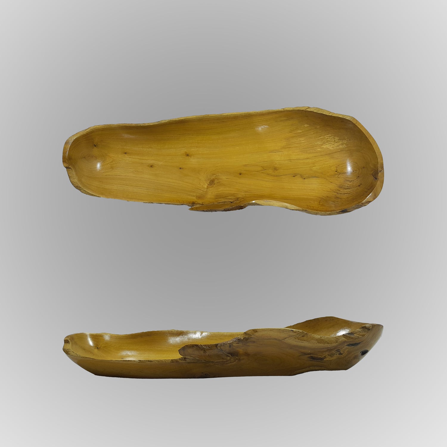 Freeform hand-carved wooden bowl