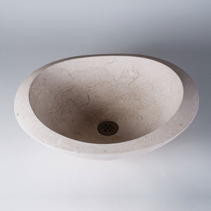 Roma Vessel Sink in Papiro Cream Marble image 2 of 2