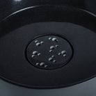  thin-walled vessel sink is carved from a solid block of black granite and finished to a high polish; Drain cover is included.